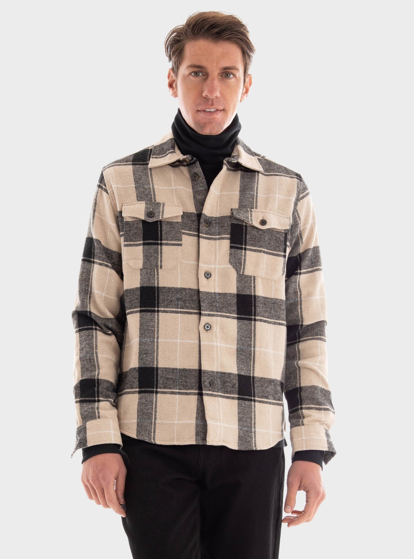 Les Deux Lennon Check Shirt - Light Beige