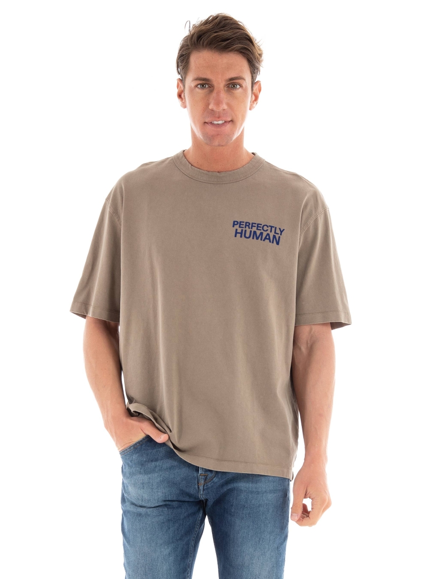 Gabba Nigel Boxy Human Tee - Dark Beige