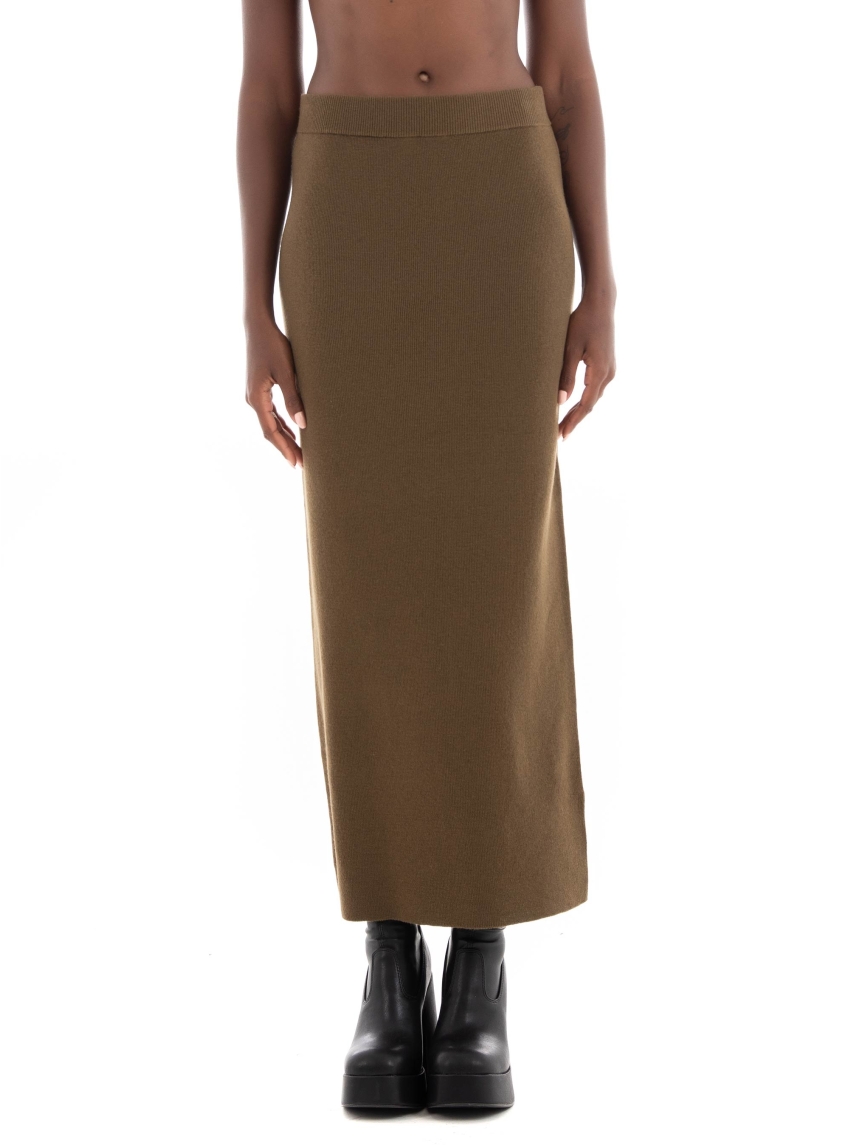 Marc O Polo Ribbed Knit Skirt - Olive 