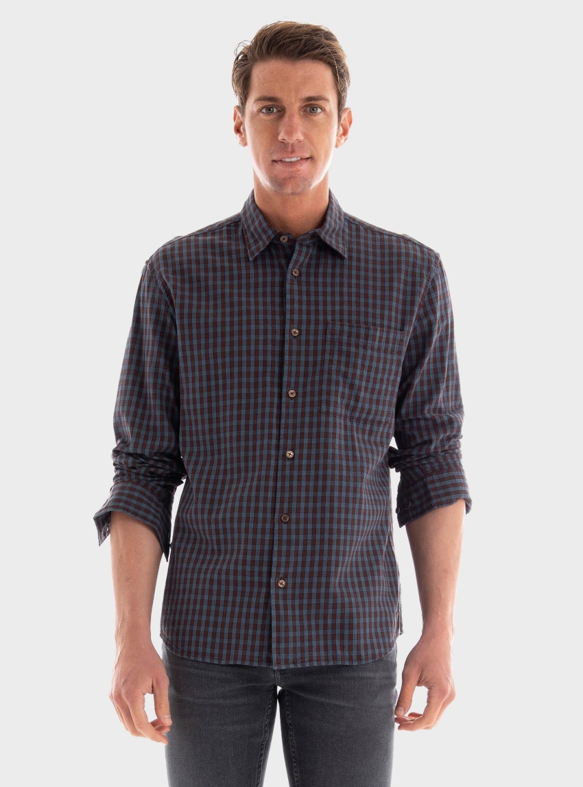 Marc O Polo Regular Fit Twiil Shirt - Brown