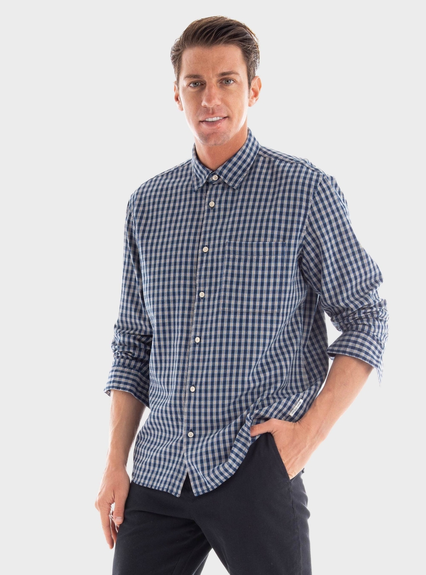 Marc O Polo Regular Fit Twiil Shirt - Navy
