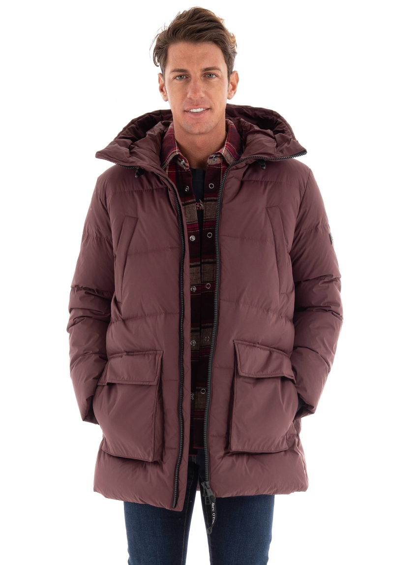 Marc O Polo Regular Fit Hooded Water Repellent Jacket - Eggplant