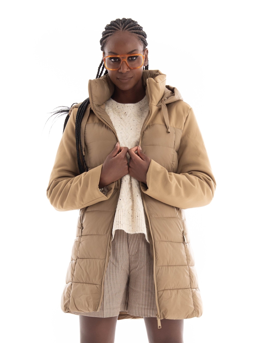 Only Sophie Mix Puffer Jacket - Light Brown