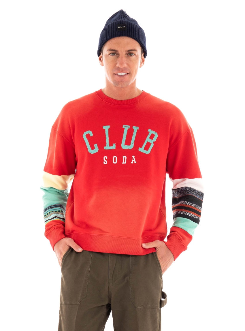 Scotch & Soda Relaxed Fit Club Soda Applique Hoodie - Red