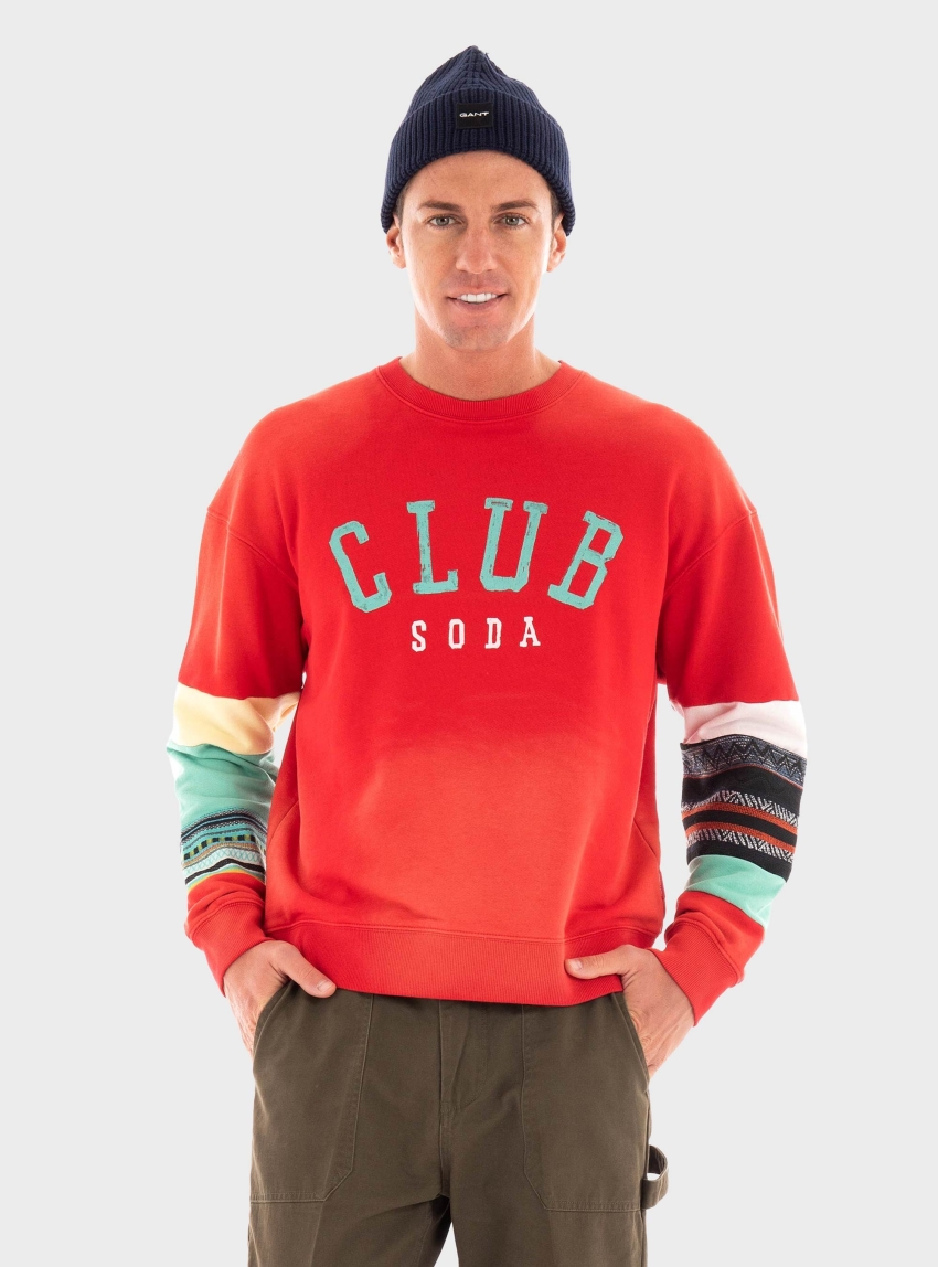 Scotch & Soda Relaxed Fit Club Soda Applique Hoodie - Red