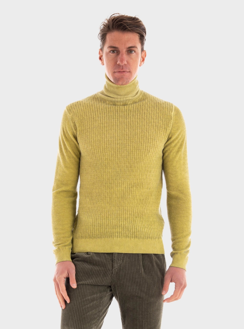 Paul Miranda Roll Neck Knit - Lime