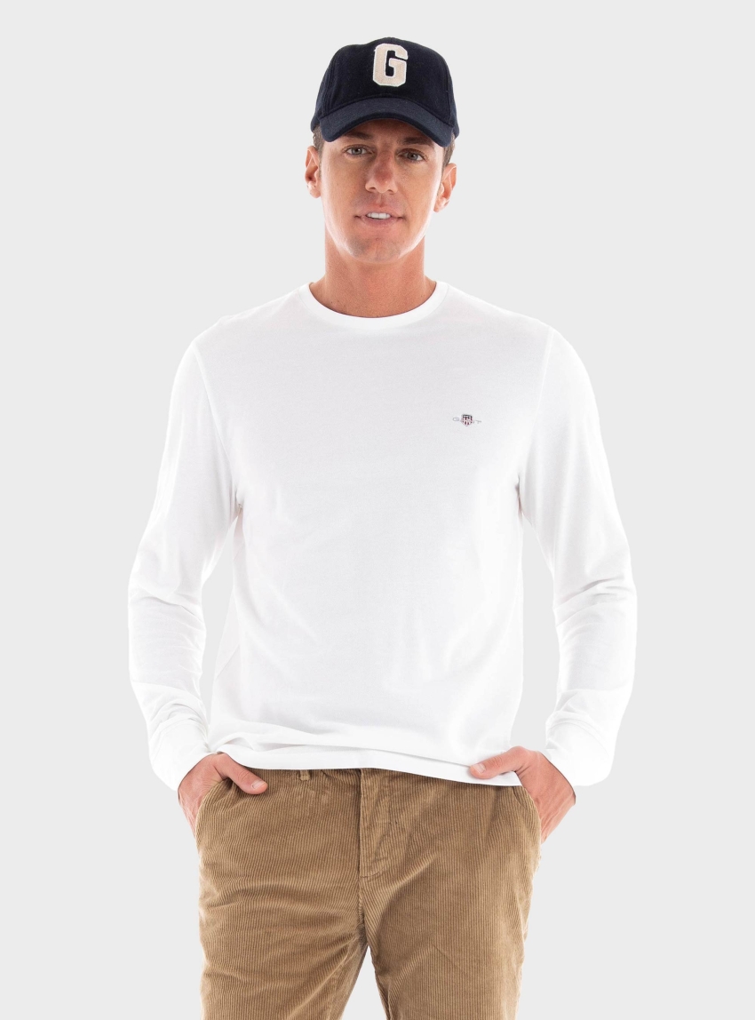 Gant Slim Fit Pique Blouse - White
