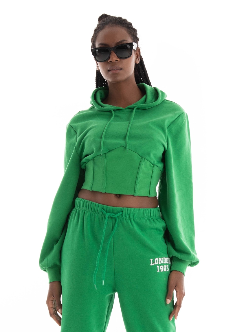 Only Cameron Bustier Hoodie - Green