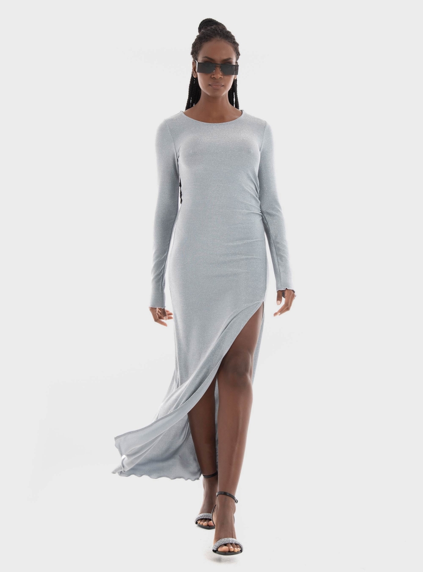 JJXX Zia Glitter Ankle Dress - Silver