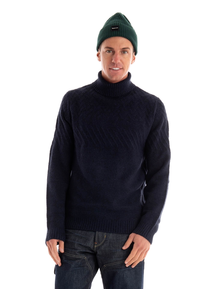 Jack & Jones Premium Jprccmilo Roll Neck Knit - Dark Blue