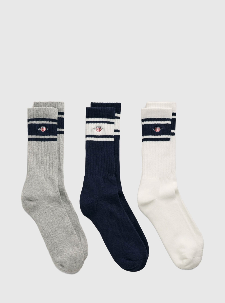 Gant 3-Pack Shield Sport Socks - Navy