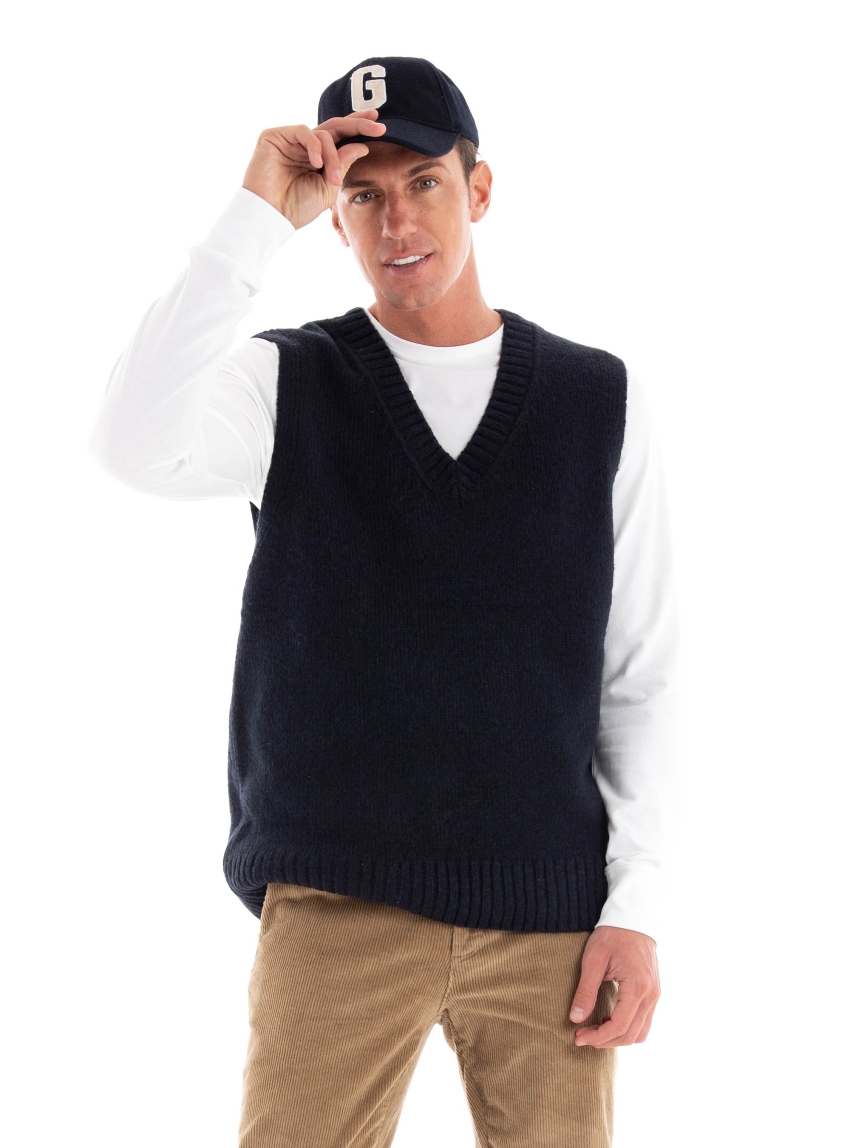 Dstrezzed Hugin Spencer Knit - Dark Blue