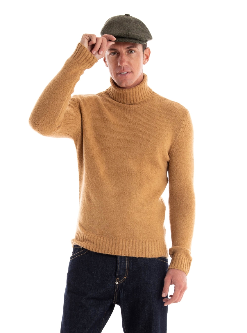Paul Miranda Roll Neck Knit - Dark Beige