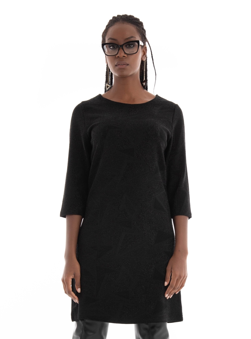 Only New Ziggy 3/4 Shine Sweat Dress - Black