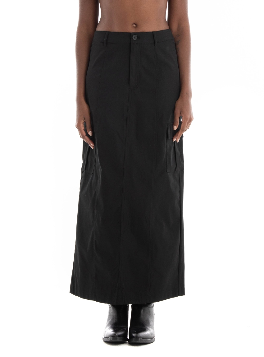 Only Dorothy High Waist Long Cargo Skirt - Black
