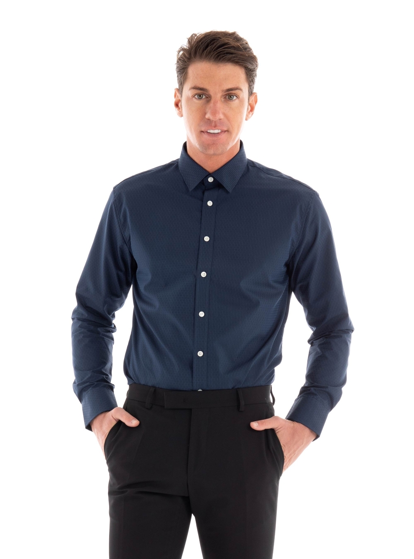 Selected Regsoho-Dobby Shirt - Dark Blue