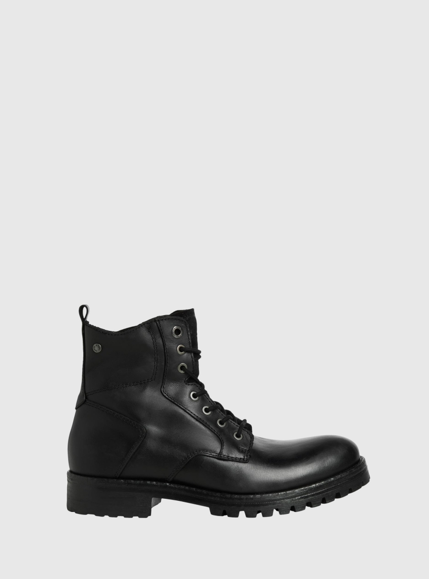 Jack & Jones Atticus Leather Boots - Anthracite