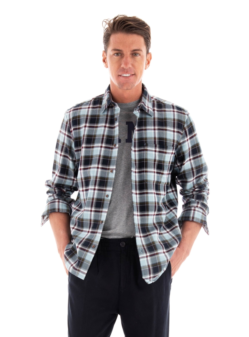 Marc O Polo Checked Regular Fit Shirt - Light Blue