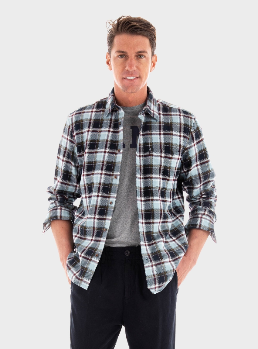 Marc O Polo Checked Regular Fit Shirt - Light Blue