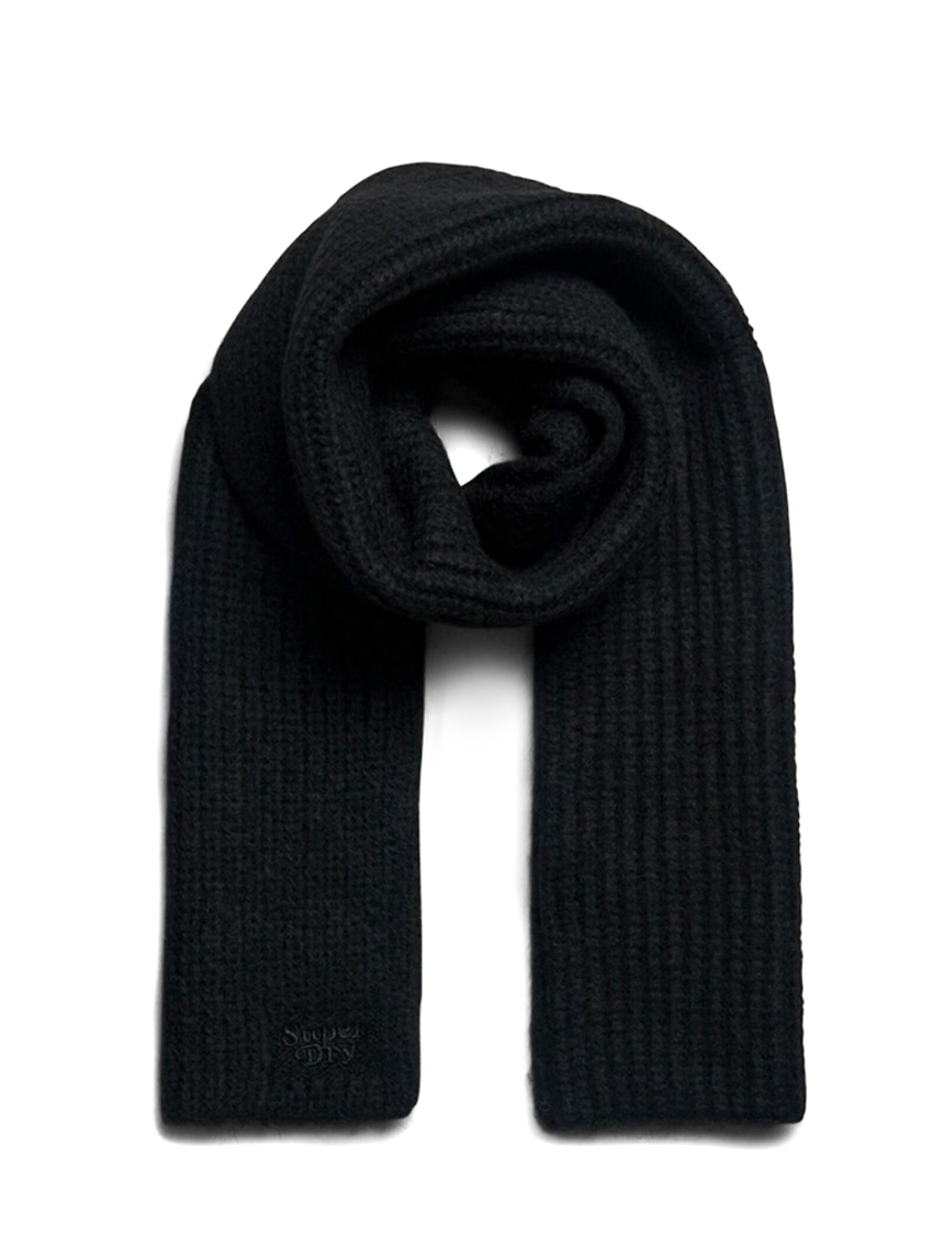 Superdry Rib Knit Scarf - Black