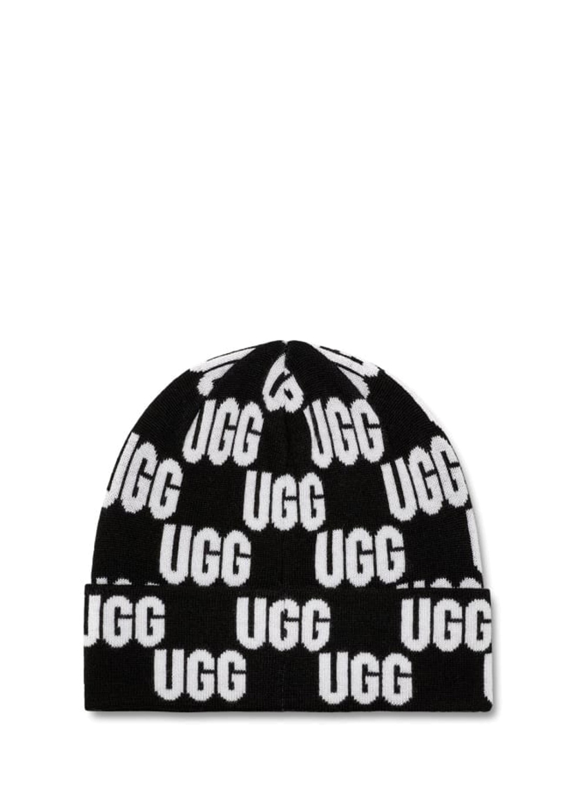 Ugg Checked Graphic Logo Beanie - Black