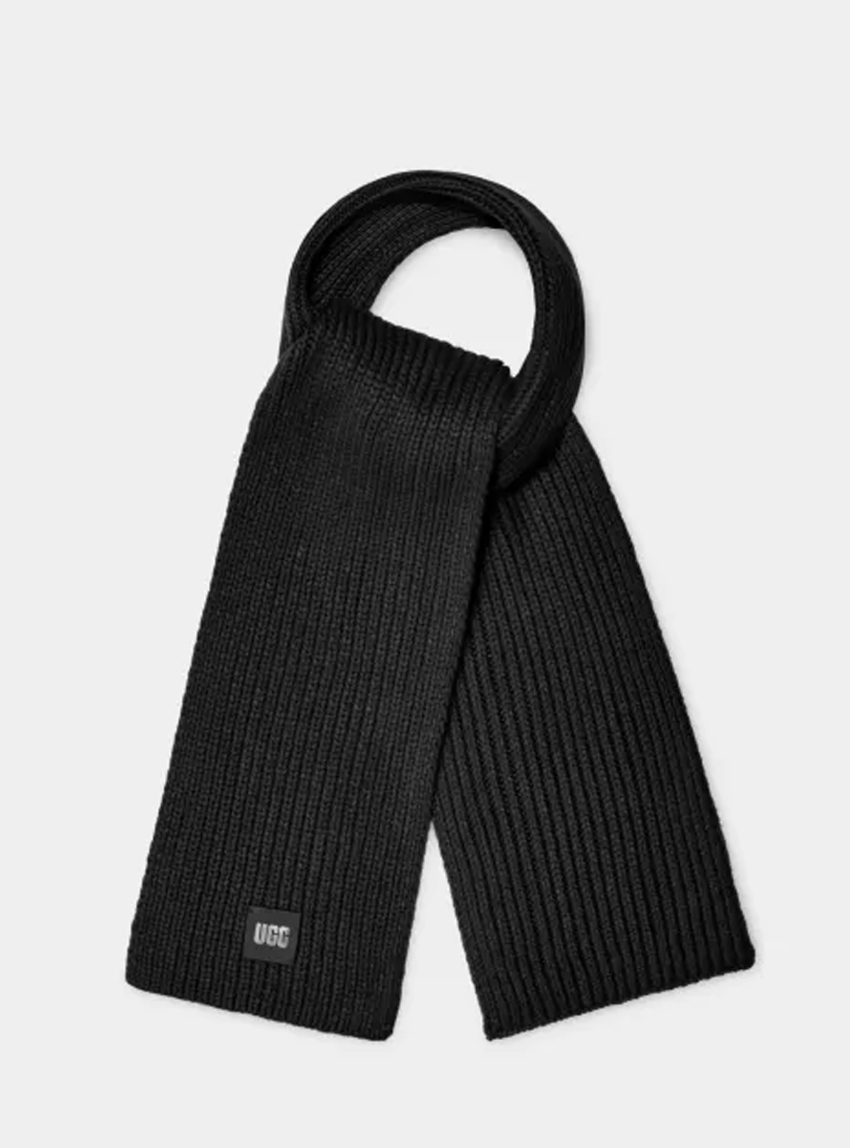 Ugg Chunky Rib Knit Scarf - Black