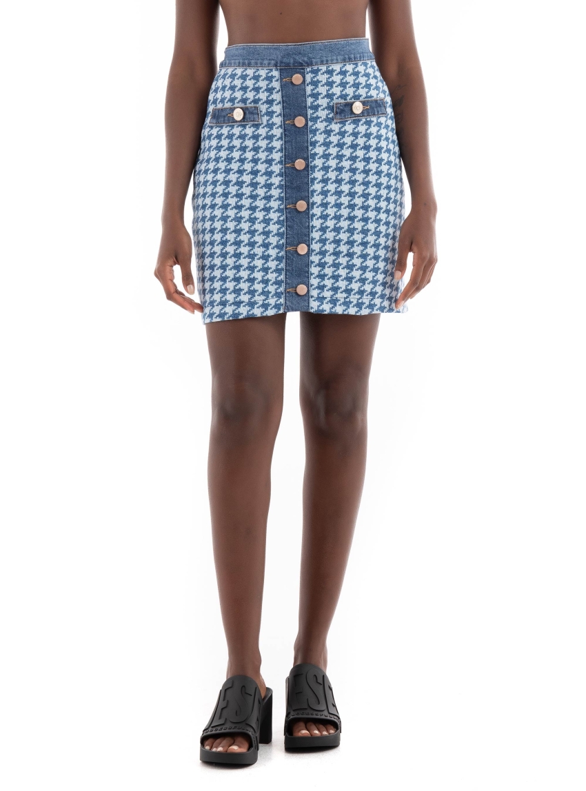 Guess Tweed Skirt - Light Blue