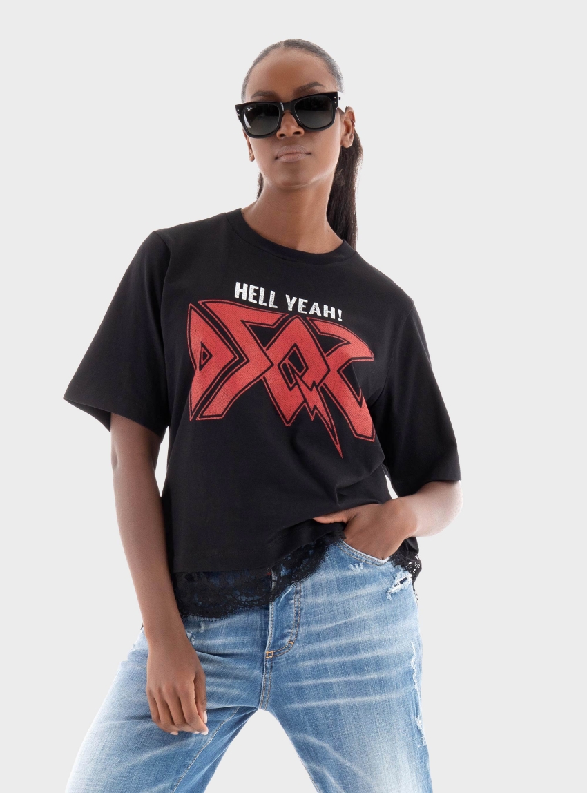Dsquared2 Hell Yeah! Easy Fit Tee - Black