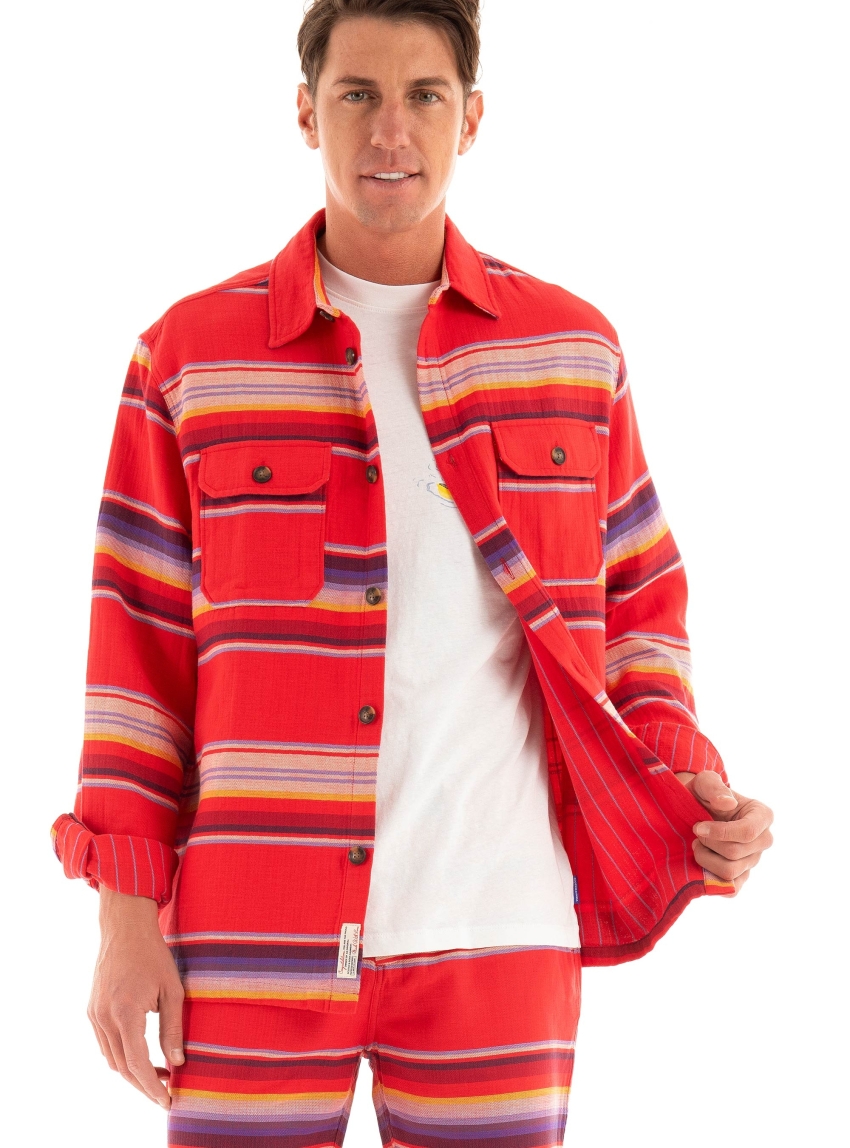 Scotch & Soda Relaxed Fit Striped Shirt - Multi Colors