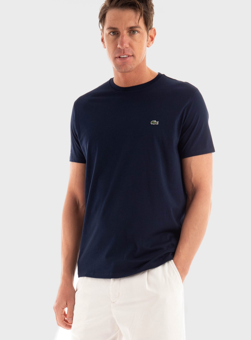 Lacoste Pima Cotton Jersey Crew Neck T-Shirt - Dark Blue