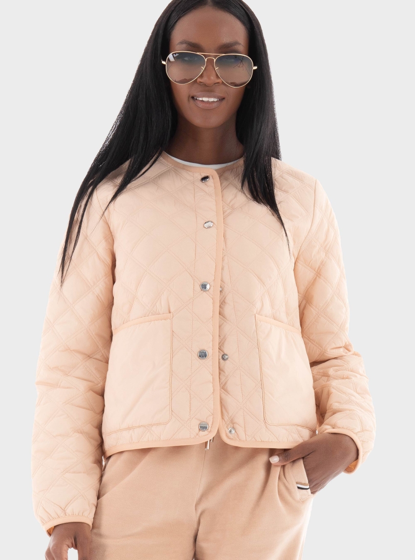 BOSS Jacket With Diamond Quilting And Branded Poppers Palisi1 - Light Beige