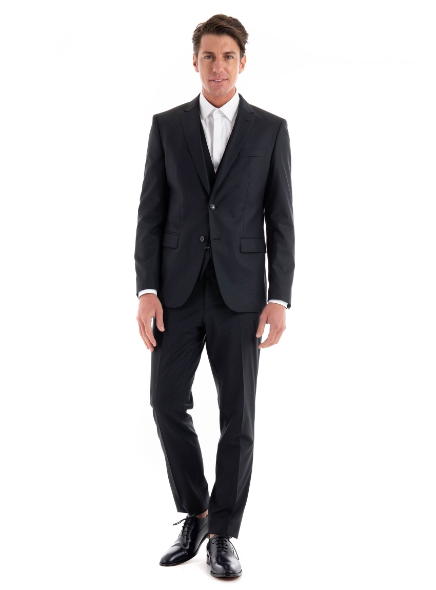 BOSS Slim Fit Suit H-Huge-3Pcs-232 - Black