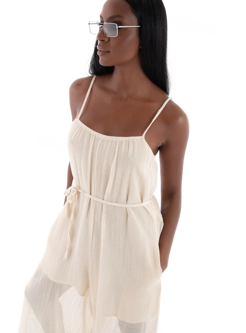 Ioanna Kourbela "Through The Net" Overall - Ecru