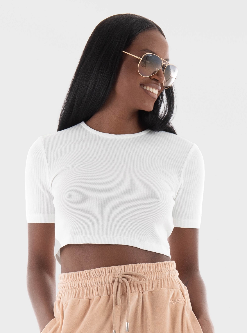 Only Rene Open Back Heart Top - Off White