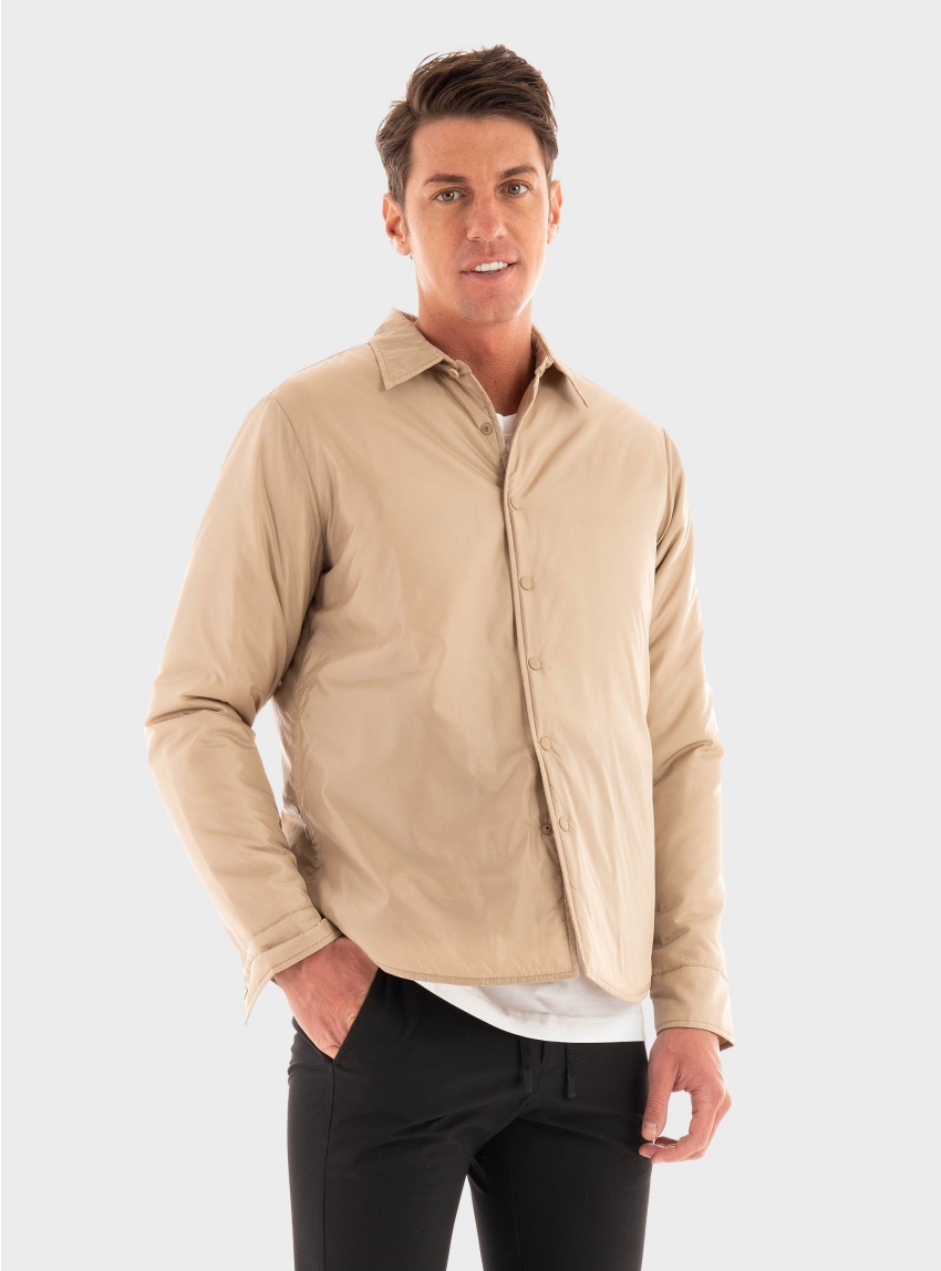 Aspesi Lightweight Nylon Shirt Jacket - Beige