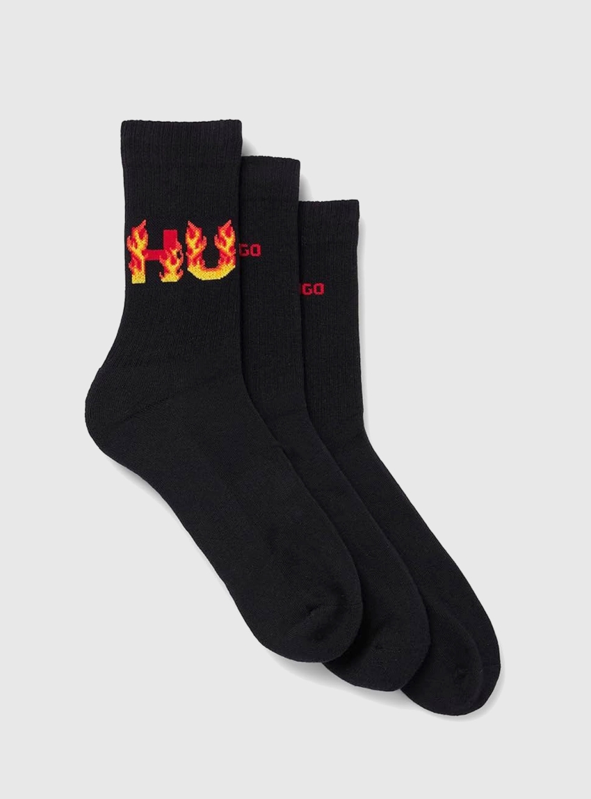 HUGO 3Pack Socks  Rib Flames CC W - Black