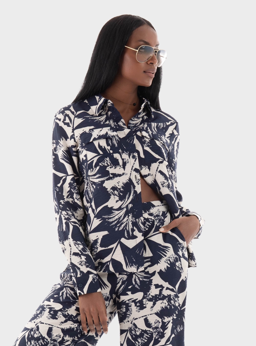 Vero Moda Josie Pocket Shirt - Navy