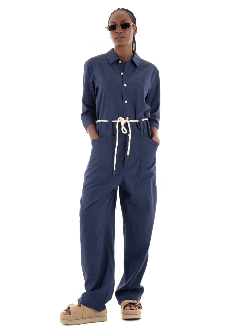 Scotch & Soda Overall With Contrast Stitching - Navy