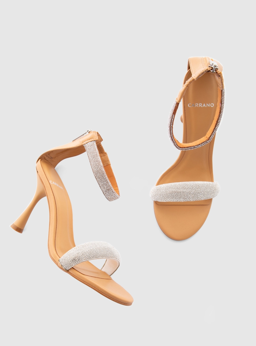 Carrano Heel Sandals - Dark Beige