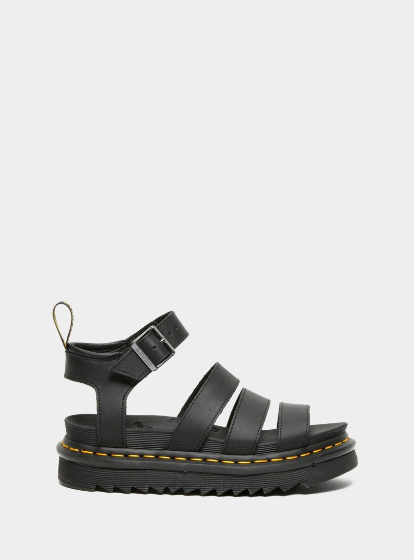Dr Martens Blaire Hydro Leather Strap Sandals - Black