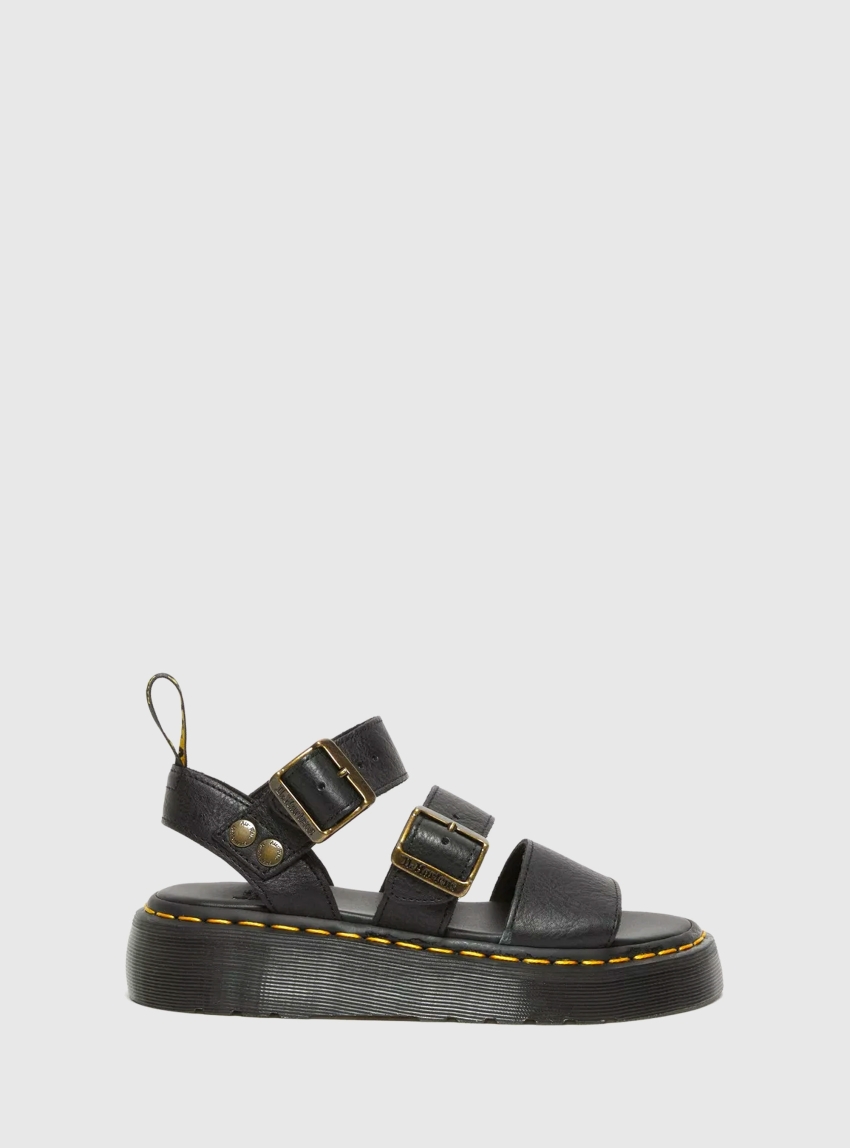 Dr Martens Gryphon Quad Leather Platform Sandals - Black