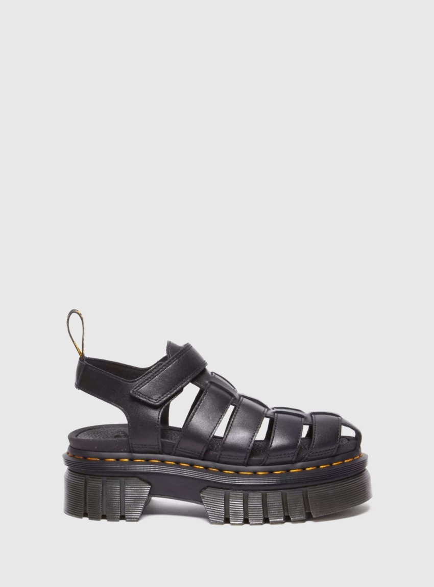 Dr Martens Ricki Fisherman Nappa Lux Leather Sandals - Black