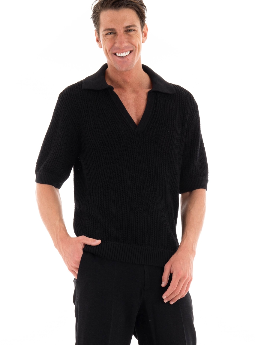 I'm Brian Knit Polo Shirt - Black