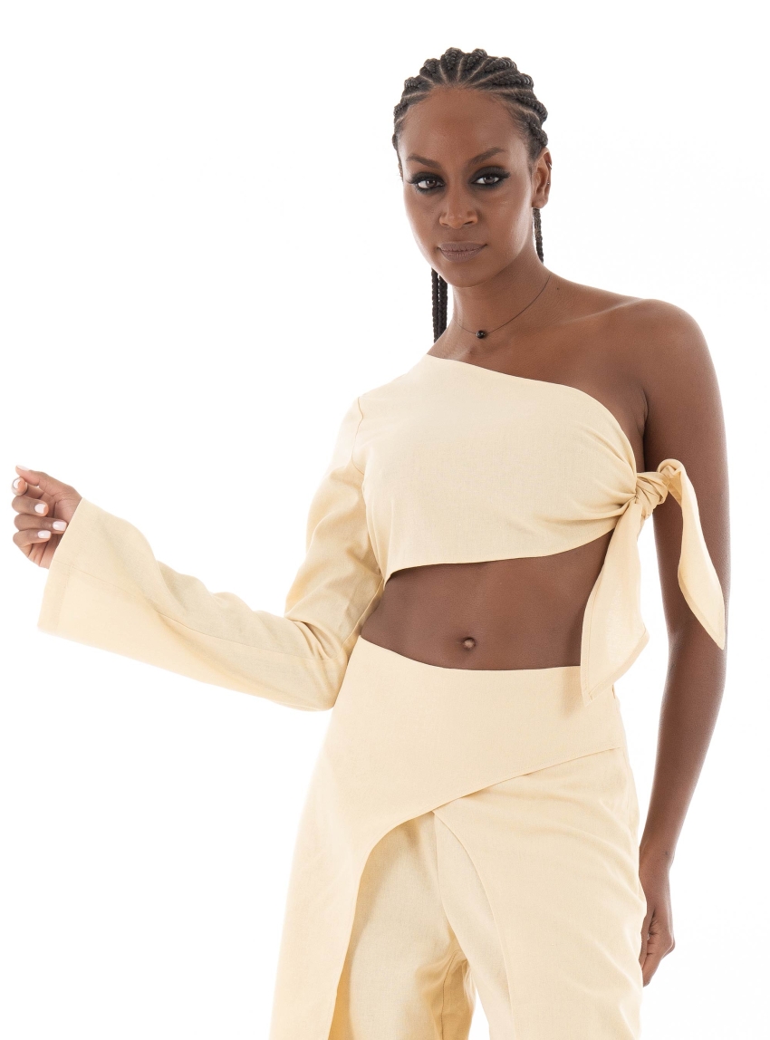Somethingnew Beyonce Asymetrical Top - Beige