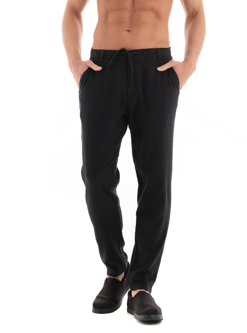 Selected 172-Slimtape Brody Linen Pants - Black