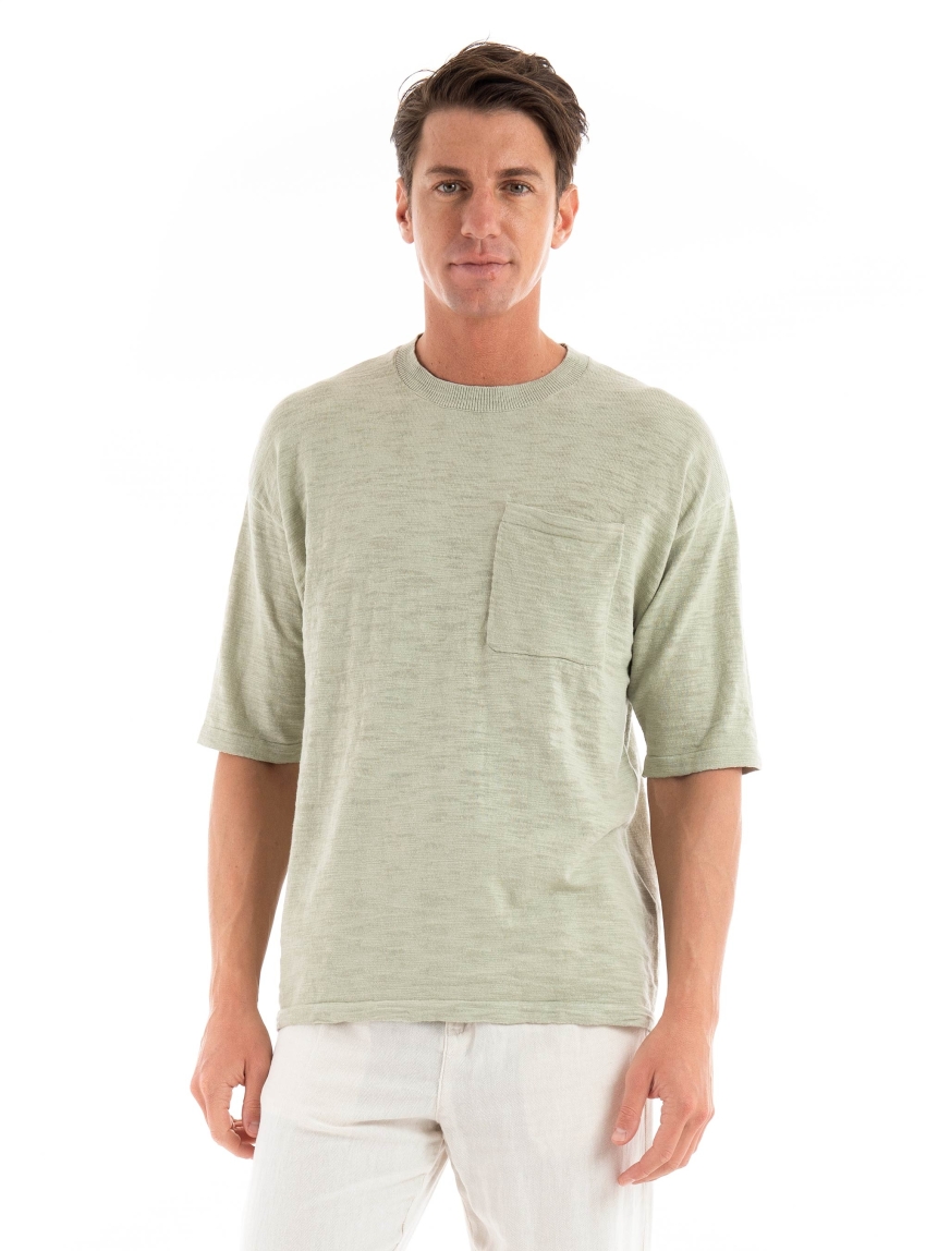 Jack & Jones Kevin Crew Neck Knit T-Shirt - Light Green