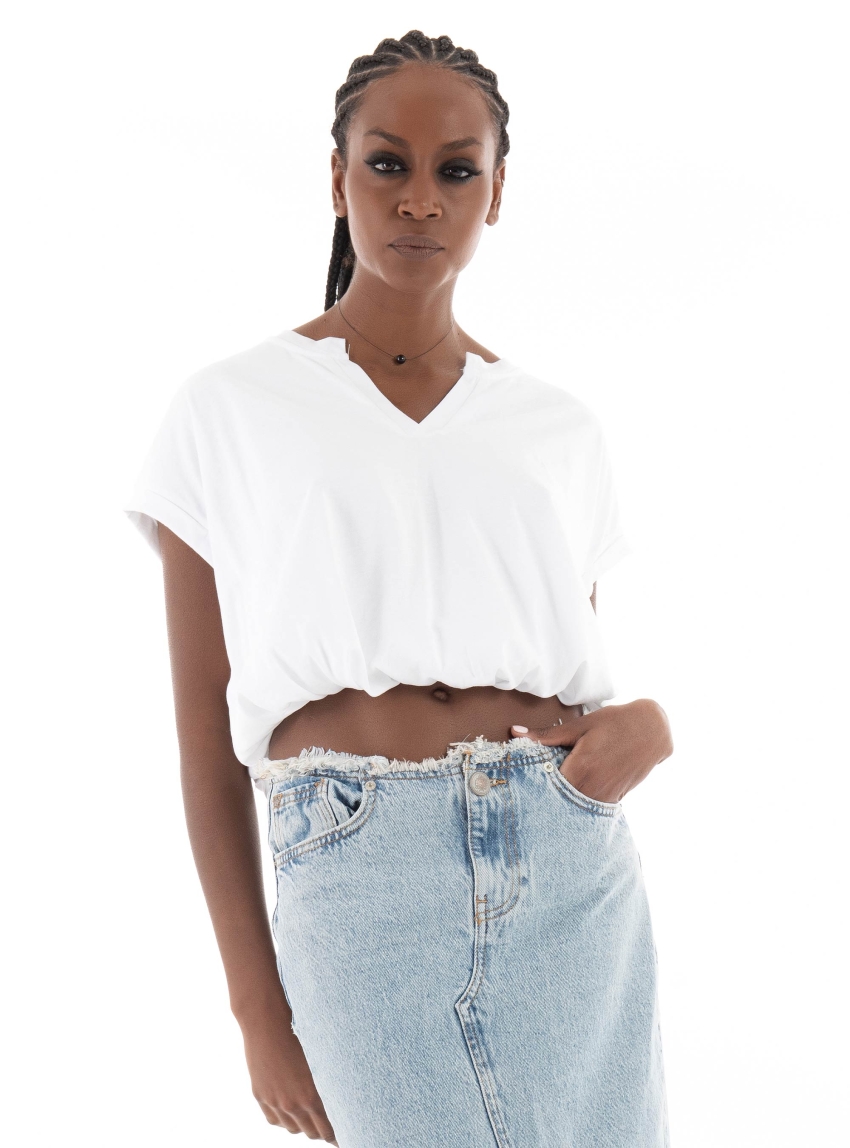 Four Minds Cropped Top - White