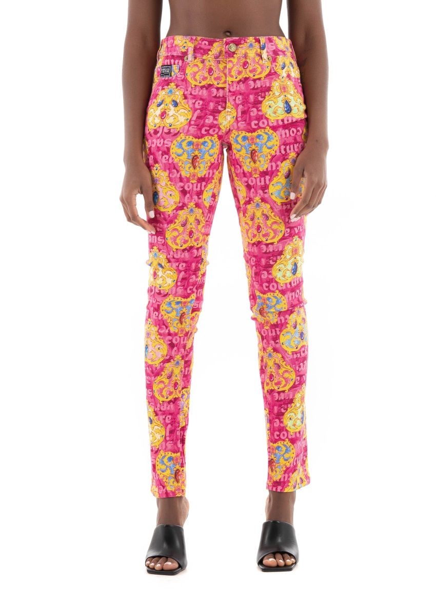 Versace Jeans Couture Skinny Crystal Pants - Pink