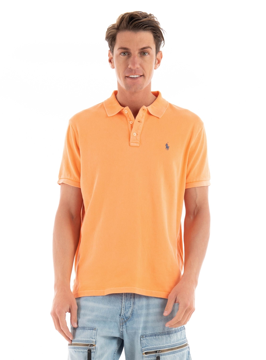 Polo Ralph Lauren Custom Slim Fit Spa Terry Polo Shirt - Coral