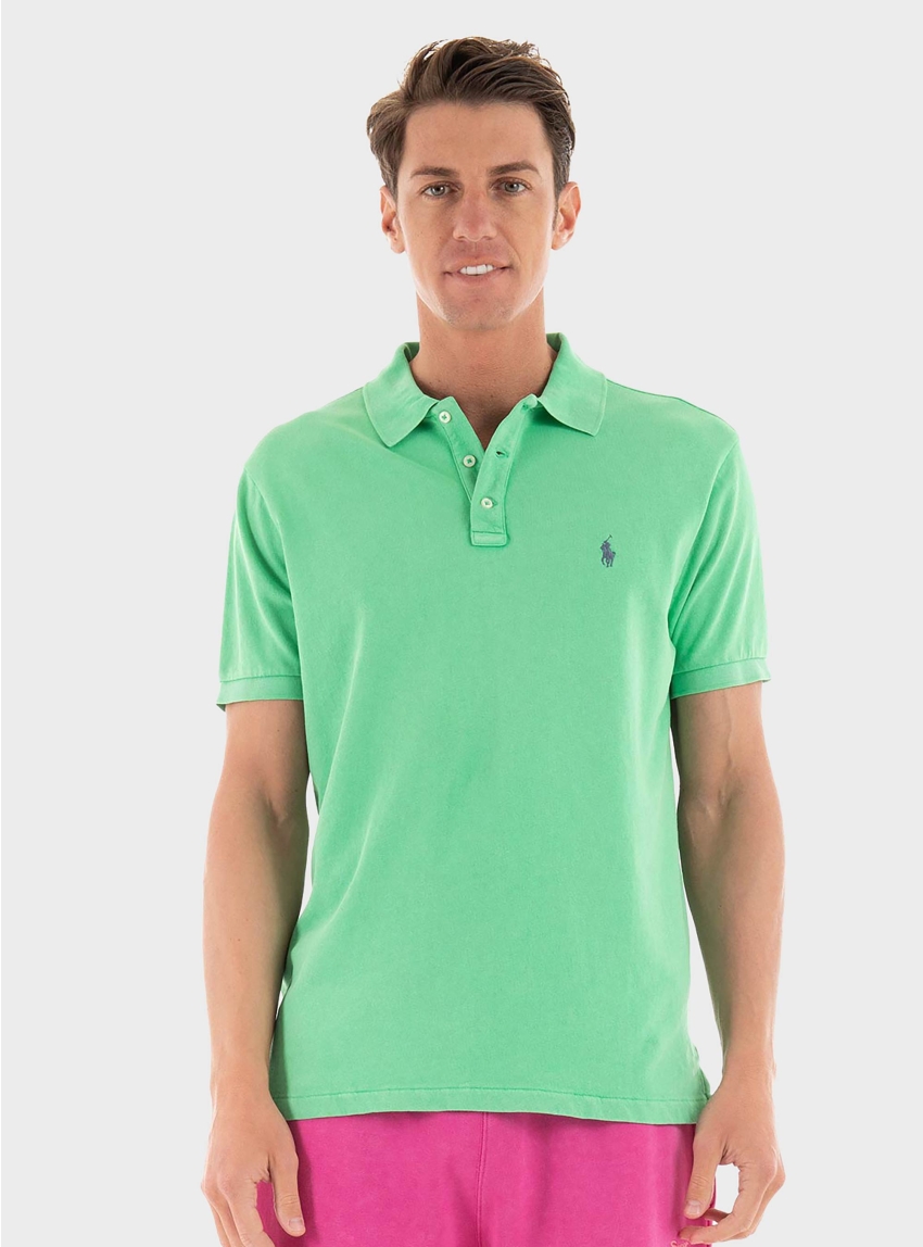 Polo Ralph Lauren Custom Slim Fit Spa Terry Polo Shirt - Light Green